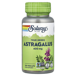 Solaray, Pravé byliny, astragalus, 400 mg, 100 rastlinných kapsúl
