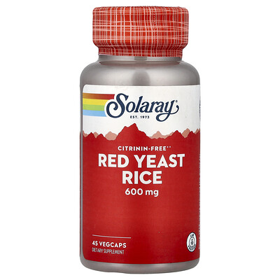 Product Image for Solaray, Red Yeast Rice, 600 mg, 45 VegCaps