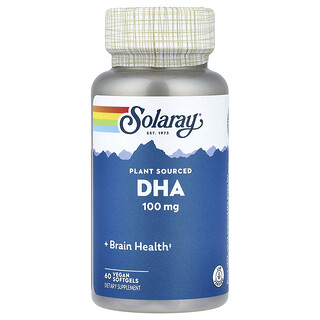 Solaray, Plant Sourced DHA, 100 mg, 60 Vegan Soft gels