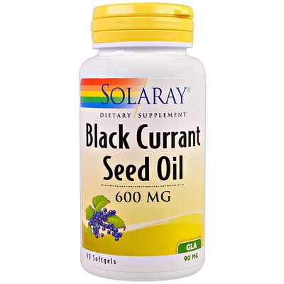 Solaray Масло семян черной смородины, 600 мг, 90 мягких желатиновых капсул
