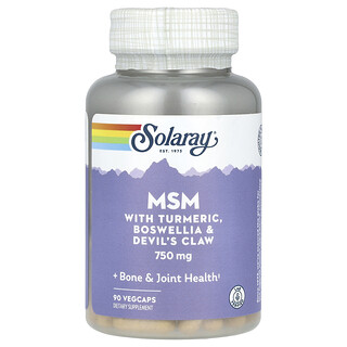 Solaray, MSM, 750 mg, 90 cápsulas vegetales
