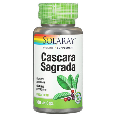 Solaray Cascara Sagrada, 450 mg, 100 Vegetarian Capsules