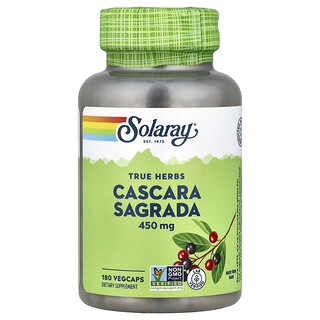 Solaray, True Herbs, Cascara Sagrada, 450 mg, 180 veg caps