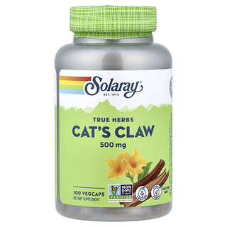 Solaray, True Herbs, Uña de gato, 500 mg, 100 cápsulas vegetales