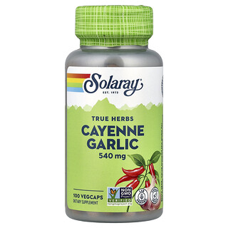 Solaray, Herba Sejati, Bawang Putih Cayenne, 100 Kapsul Sayuran