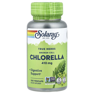 Solaray, True Herbs, Chlorelle en cellules brisées, 410 mg, 100 VegCaps