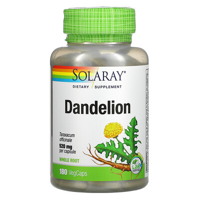 Solaray Dandelion, 520 mg, 180 Vegcaps