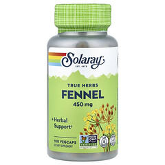 True Herbs, фенхель, 450 мг, 100 капсул VegCap