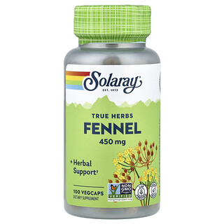 Solaray, True Herbs, Fennel, 450 mg, 100 VegCaps
