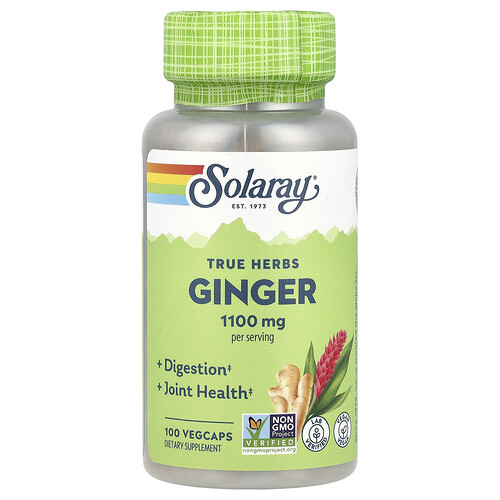 Solaray, True Herbs, Ginger, 100 VegCaps (550 mg per Capsule)