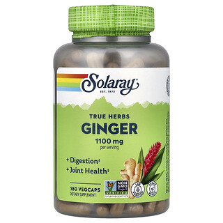 Solaray, Aitoja yrttejä, inkivääriä, 180 kasviskapselia (550 mg kapselia kohden)