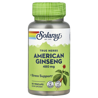 Photos - Vitamins & Minerals American Solaray, True Herbs,  Ginseng, 480 mg, 50 VegCaps SOR-01310 