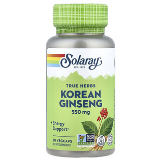 Solaray, Echte Kruiden, Koreaanse Ginseng, 550 mg, 50 VegCaps
