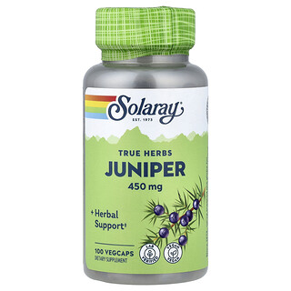Solaray, Ægte urter, enebær, 450 mg, 100 vegetabilske kapsler
