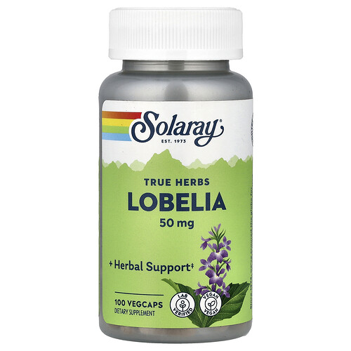 Solaray True Herbs, Lobelia, 100 VegCaps