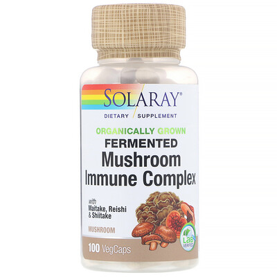 Solaray Комплекс для укрепления иммунитета с ферментированными грибами, 100 растительных капсул