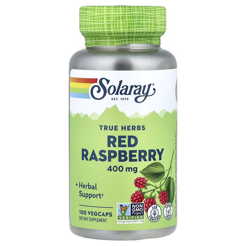 Solaray True Herbs, Red Raspberry, 400 mg , 100 VegCaps
