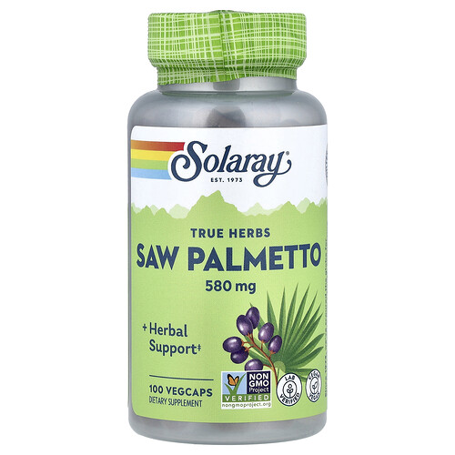 Solaray True Herbs, Saw Palmetto, 580 mg, 100 Vegcaps