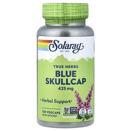 Solaray True Herbs, Blue Skullcap, 425 mg, 100 VegCaps