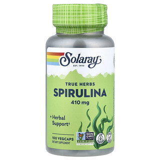 Solaray, True Herbs, Spirulina, 100 grønnsakskapsler