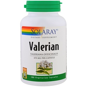Solaray, Валериана, 470 мг, 180 капсул в растительной оболочке