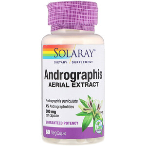 Отзывы о Соларай, Andrographis, Aerial Extract, 300 mg, 60 VegCaps