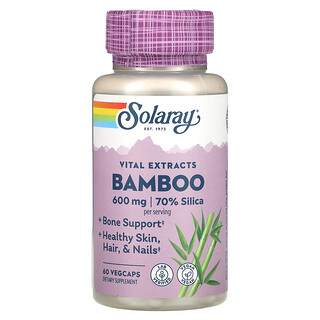 Solaray, Vital Extracts, Bambú, 60 cápsulas vegetales (300 mg por cápsula vegetal)