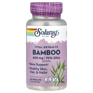 Solaray, Vital Extracts, bambus, 60 rostlinných kapslí (300 mg v jedné kapsli)
