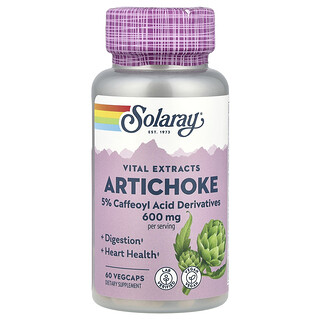Solaray, Artichock, 600 mg, 60 pflanzliche Kapseln (300 mg pro Kapsel)