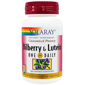 Отзывы о Соларай, Bilberry & Lutein, One Daily, 30 Easy-To-Swallow Capsules