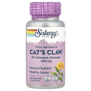 Solaray, Vital Extracts, кошачий коготь, 30 растительных капсул