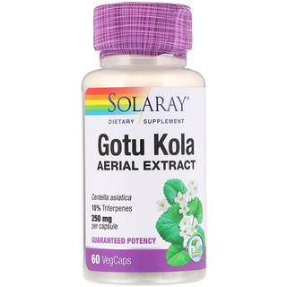 Solaray, Gotu Kola Aerial Extract, 250 mg, 60 VegCaps