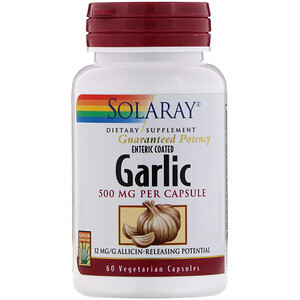 Отзывы о Соларай, Enteric Coated Garlic, 500 mg, 60 Vegetarian Capsules