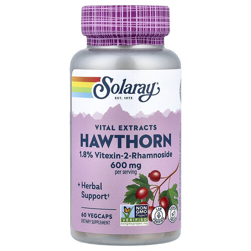 Solaray, Vital Extracts, Hawthorn, 60 VegCaps