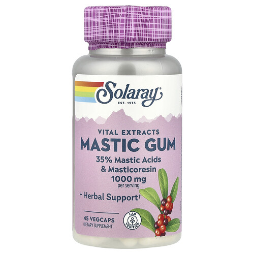 Solaray, Elävä uutteet, mastiksikumi, 45 kasviskapselia (500 mg kapselia kohden)
