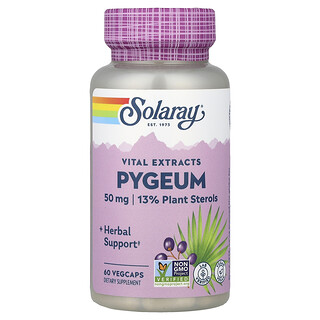 Solaray, Extractos vitales, Ciruelo africano, 50 mg, 60 cápsulas vegetales