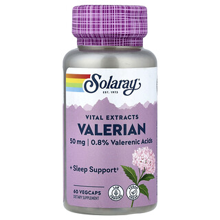 Solaray, extracte vitale, valeriană, 60 de capsule de legume