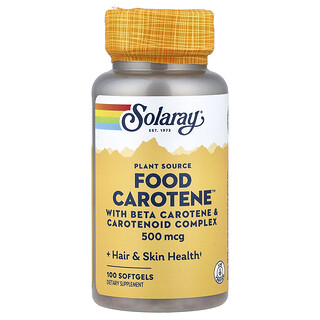 Solaray, Food Carotene™, 500 mcg, 100 Kapsul Gel Lunak