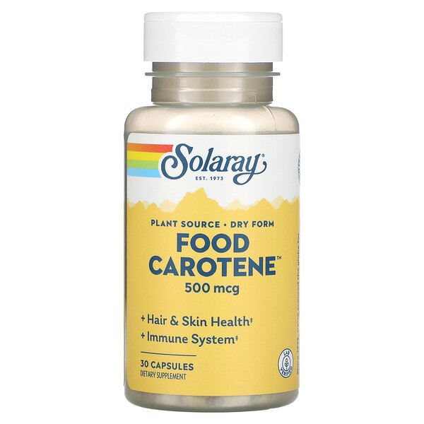 Solaray‏, Food Carotene with Beta Carotene & Carotenoid Complex, 500 mcg (10,000 IU), 30 Capsules