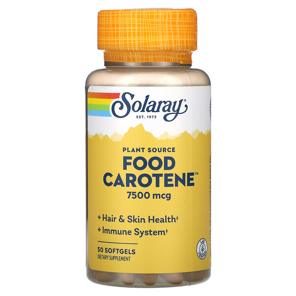Solaray‏, Plant Source Food Carotene, 7,500 mcg, 50 Softgels