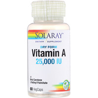 Dry Form Vitamin A, 25,000 IU, 60 VegCaps - изображение