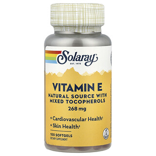 Solaray, Vitamina E, 268 mg (400 UI), 100 cápsulas blandas