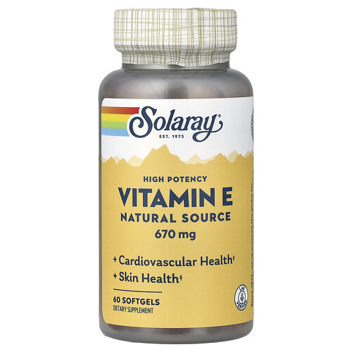 Solaray Vitamin E, 670 mg, 60 Softgels