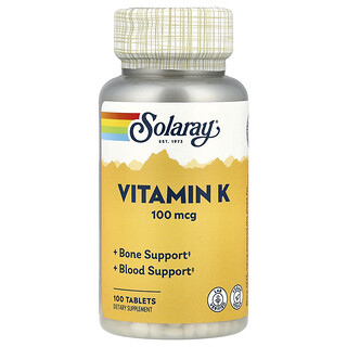 Solaray, K Vitamini, 100 mcg, 100 Tablet