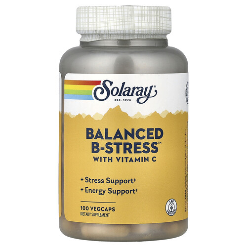 Solaray Balanced B-Stress™ with Vitamin C, 100 VegCaps