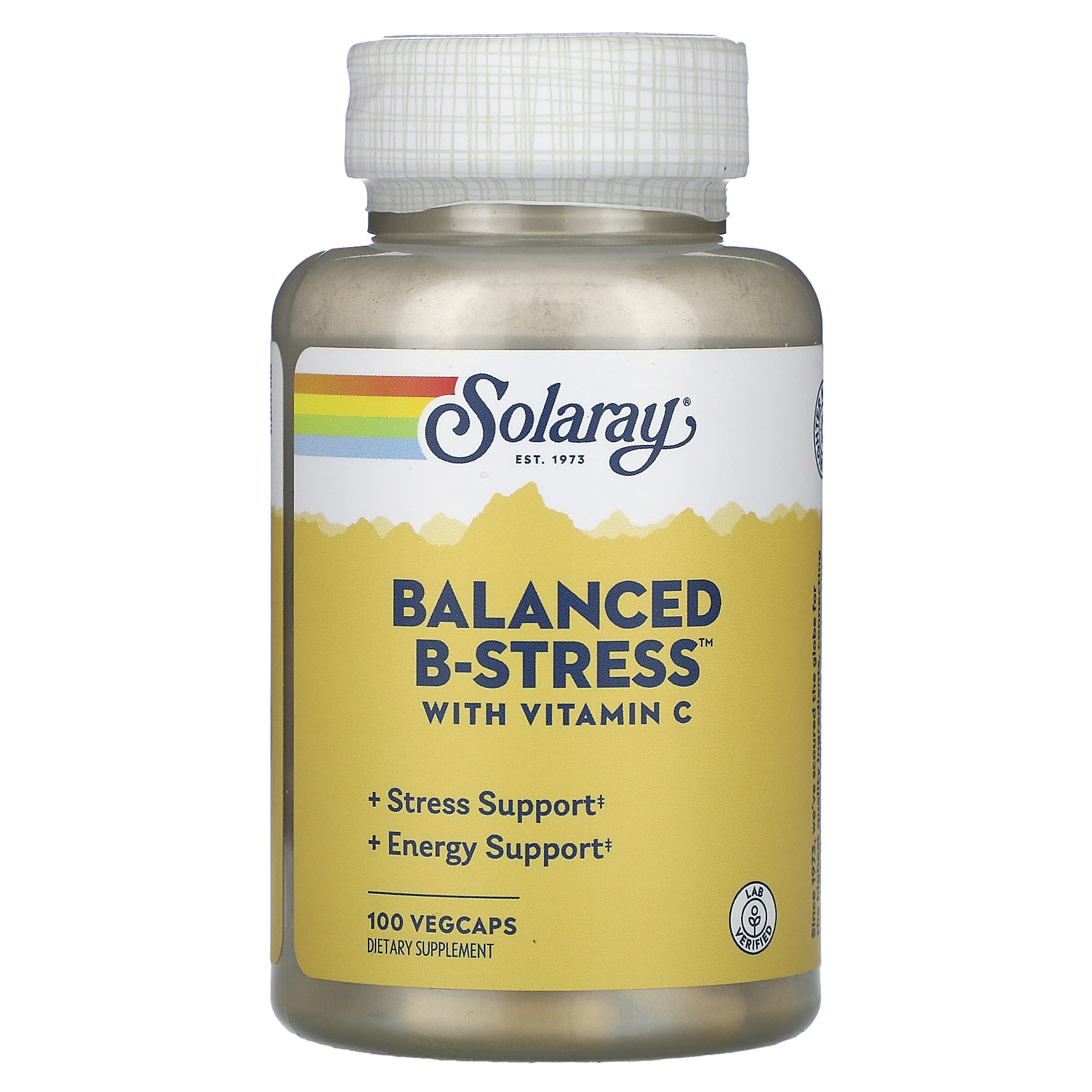 Solaray, Balanced B-Stress With Vitamin C, 100 VegCaps