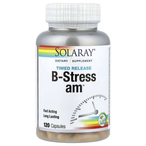 Solaray, Timed Release B-Stress AM™, 120 Capsules