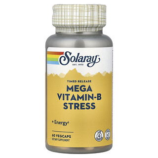 Solaray, Liberación programada, Mega vitamina B para el estrés, 60 cápsulas vegetales