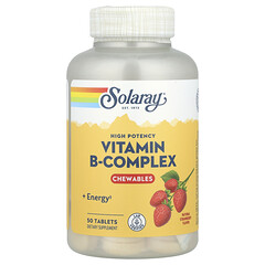 High Potency Vitamin B-Complex Chewables, Natural Strawberry, 50 Tablets