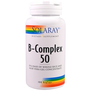 Solaray, B-комплекс 50, 100 вегетарианских капсул